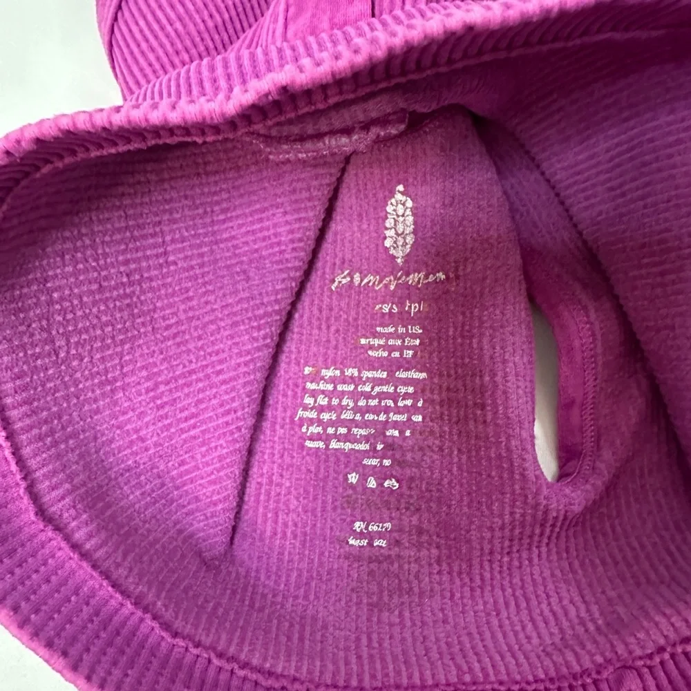 Free People Movement Free Throw Henley Crop Tank - Magenta - XS/S - Picture 5 of 8